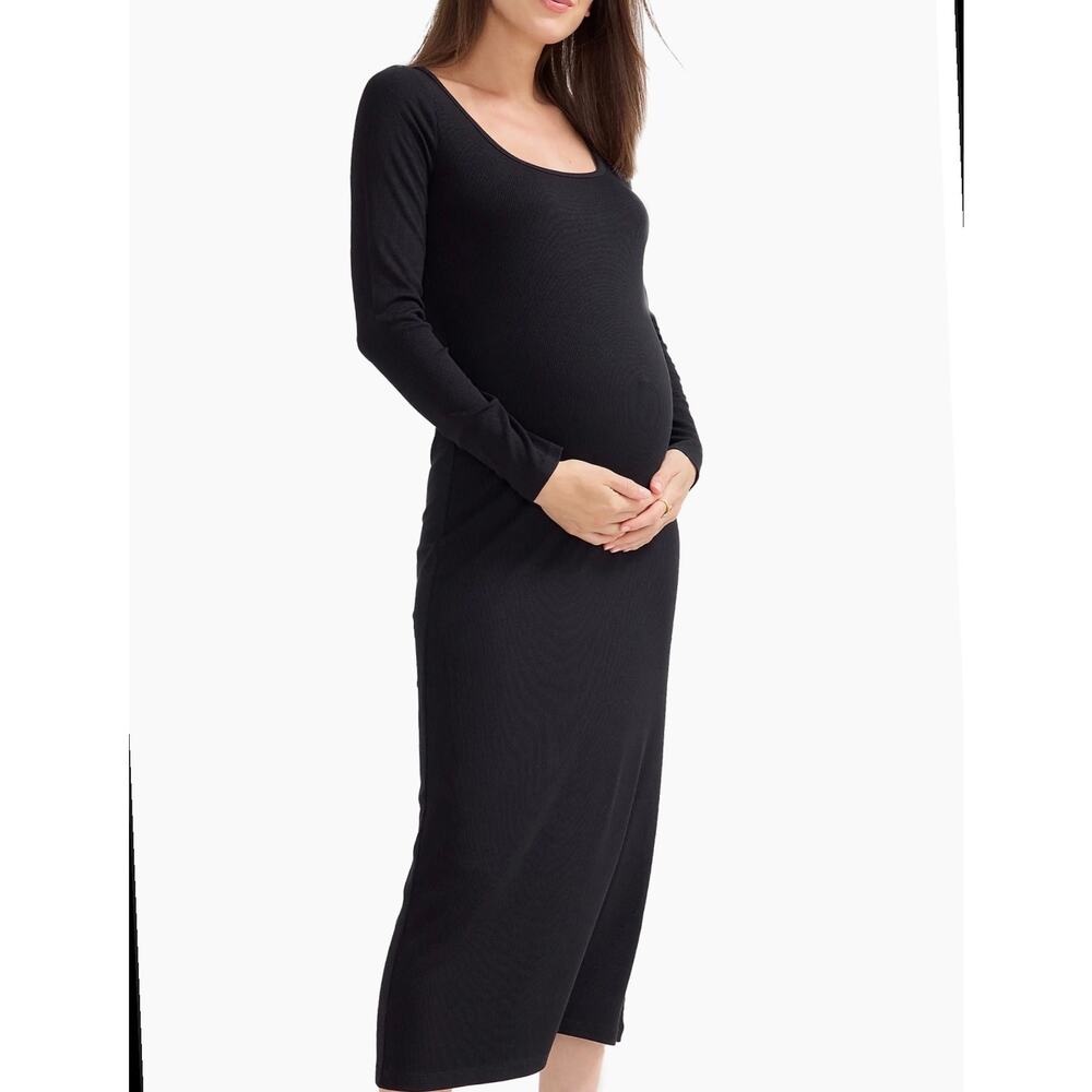 The Nines by Hatch | The Longsleeve Rib Maternity Midi Dress
